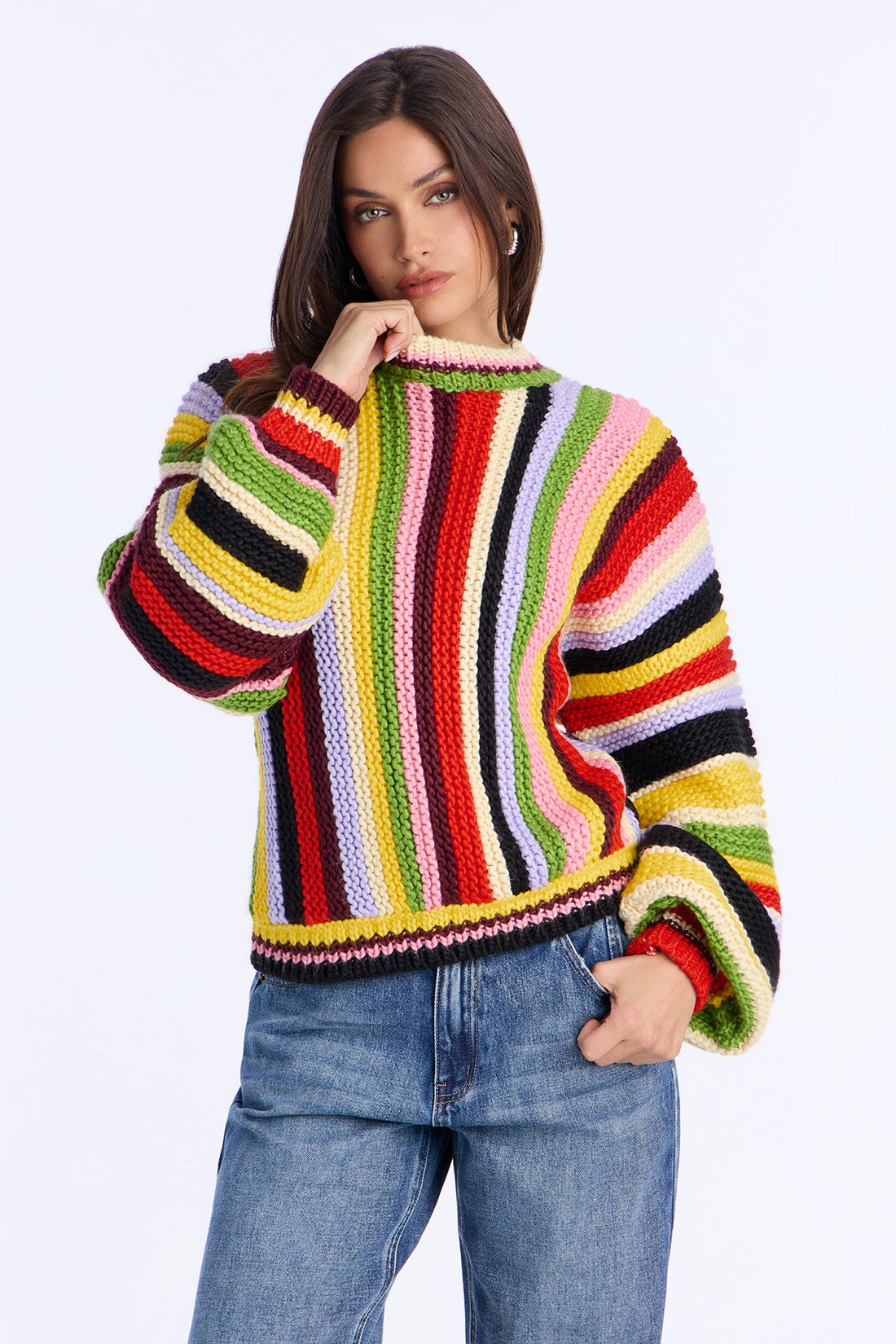 Shelby Chunky Knit Multi Color Sweater - Multi Color