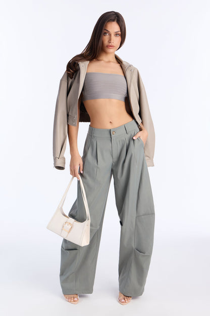 Reese Mid Rise Barrel Leg Pant 31″ - Sage