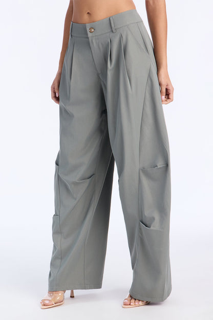 Reese Mid Rise Barrel Leg Pant 31″ - Sage