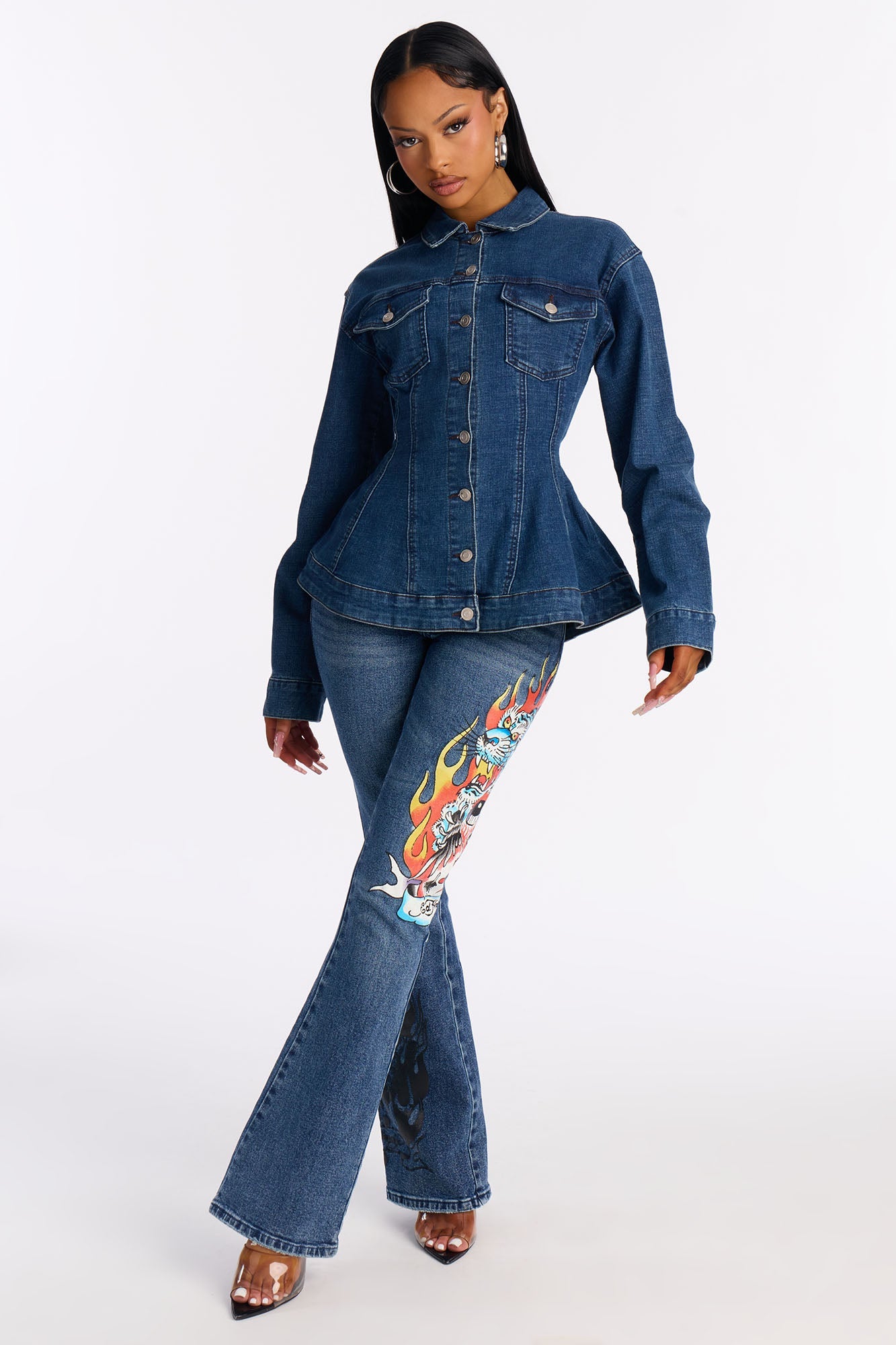 Focal Point Stretch Denim Jacket - Dark Wash
