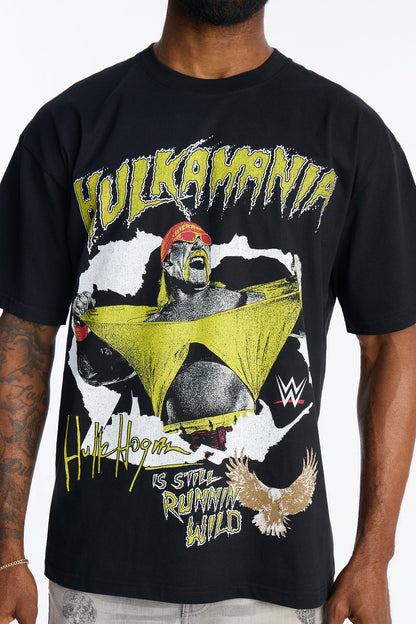 Hulk Hogan HULKAMANIA Premium Short Sleeve Tee - Black
