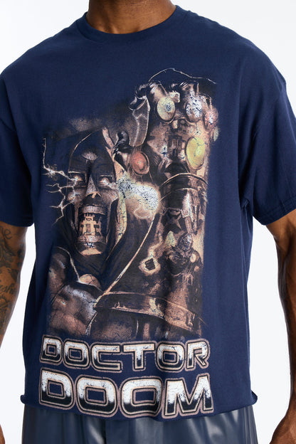 Marvel Dr Doom Infinity Stones Short Sleeve Tee - Navy