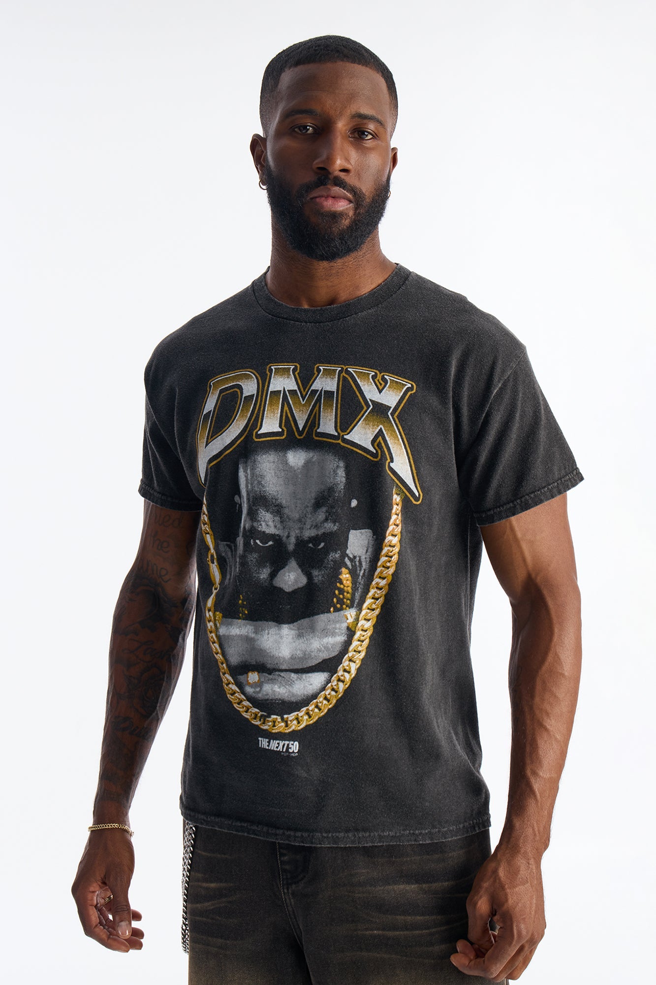 DMX Moment Of Prayer Vintage Washed Short Sleeve Tee - Black Wash