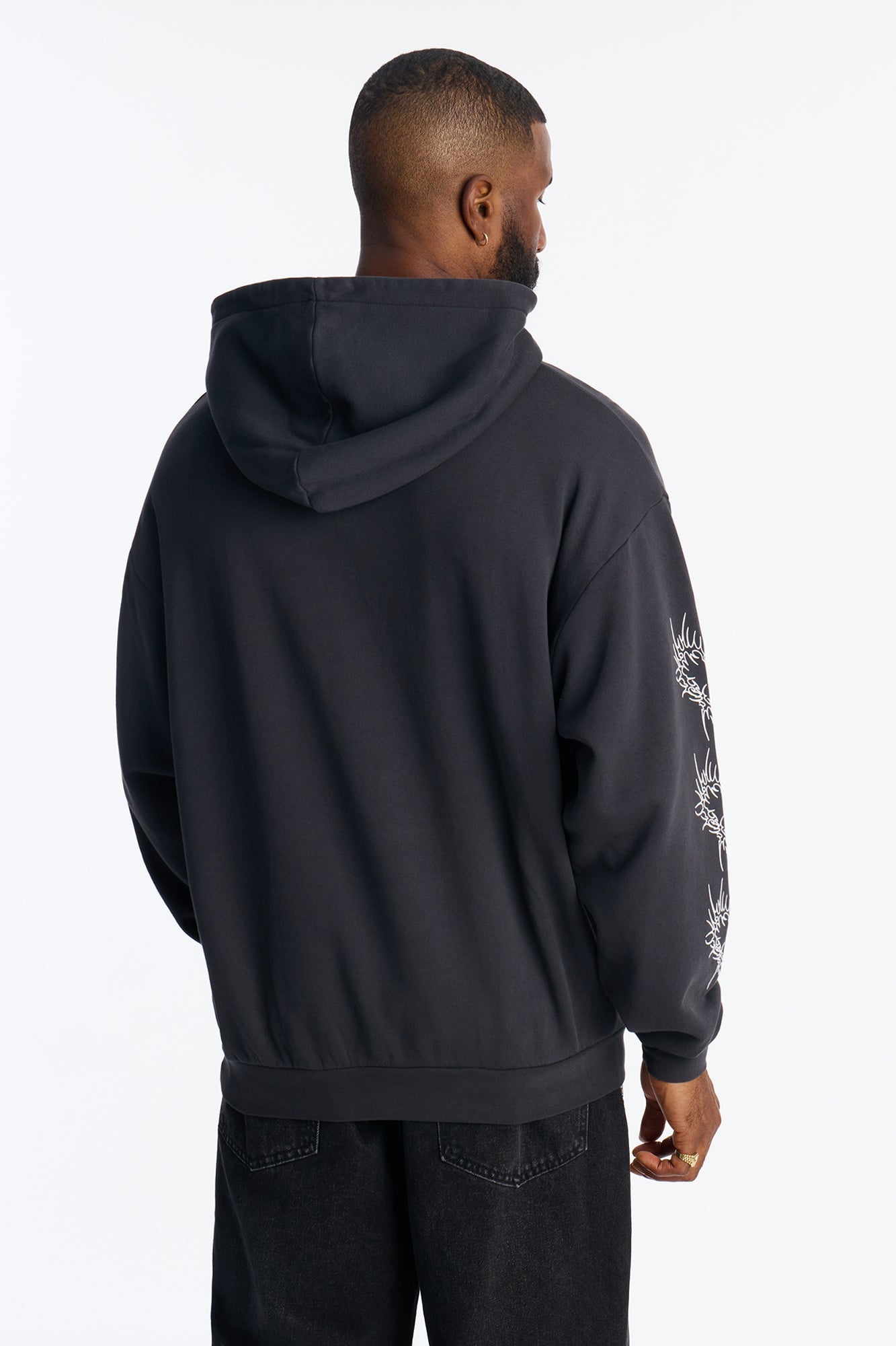 Tribal Hearts Rhinestone Hoodie - Black