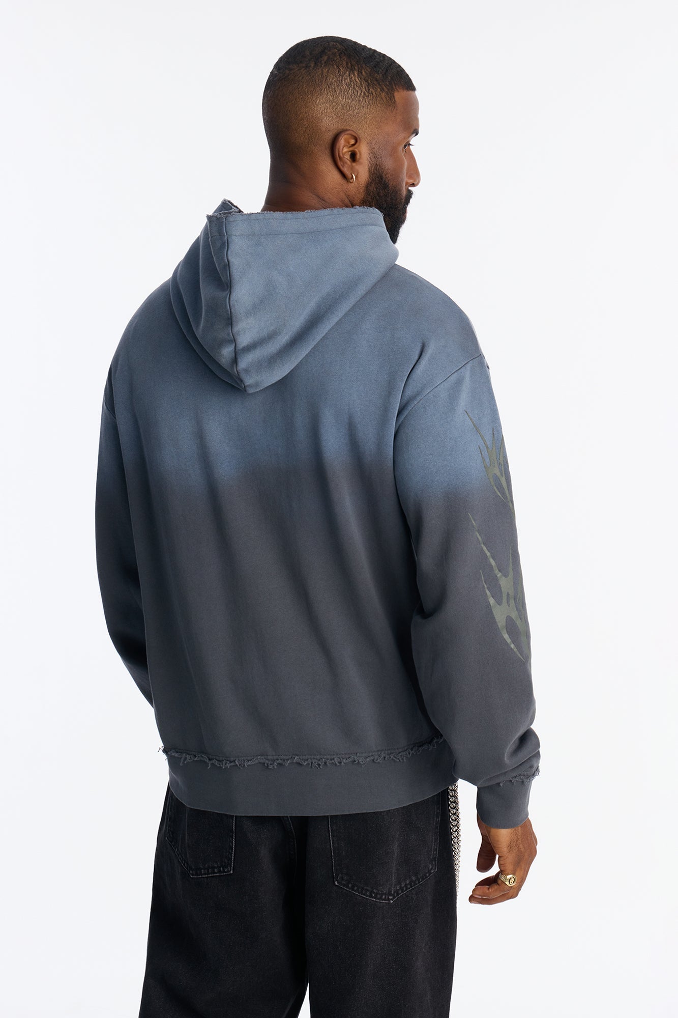 Fearless Washed Zip Up Hoodie - Charcoal