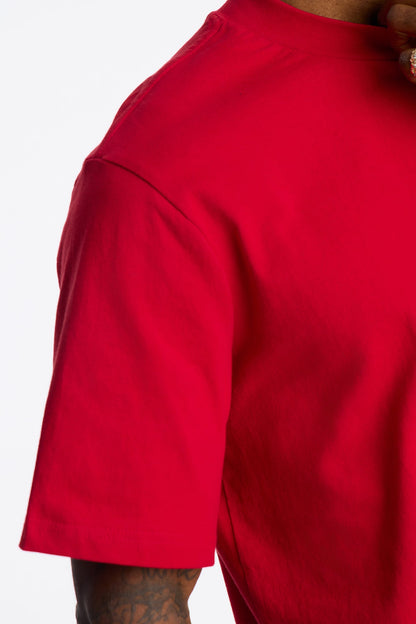 Oversized Heavyweight Tee 240GSM - Red