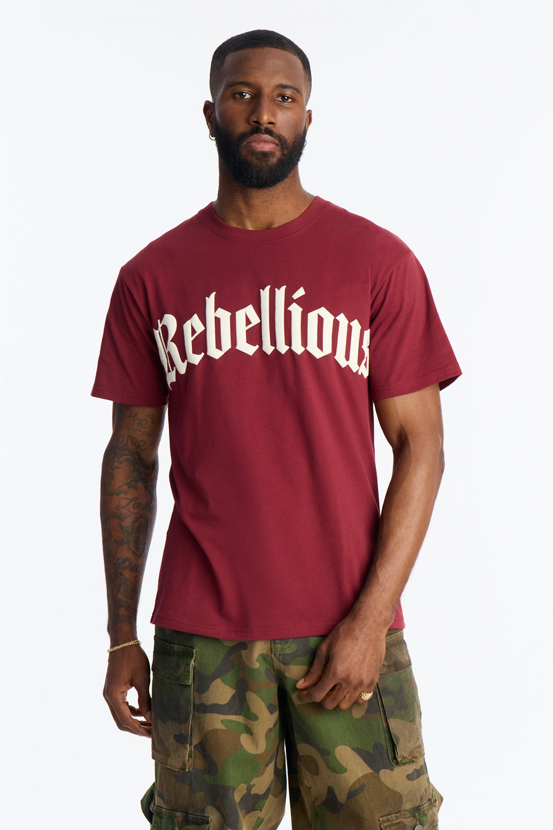 Rebellious Forever Short Sleeve Tee - Burgundy