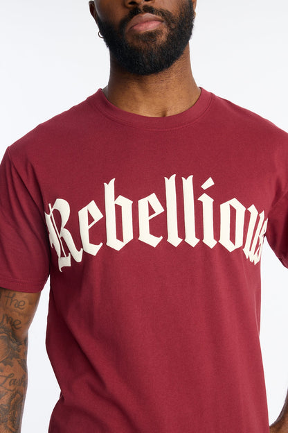 Rebellious Forever Short Sleeve Tee - Burgundy