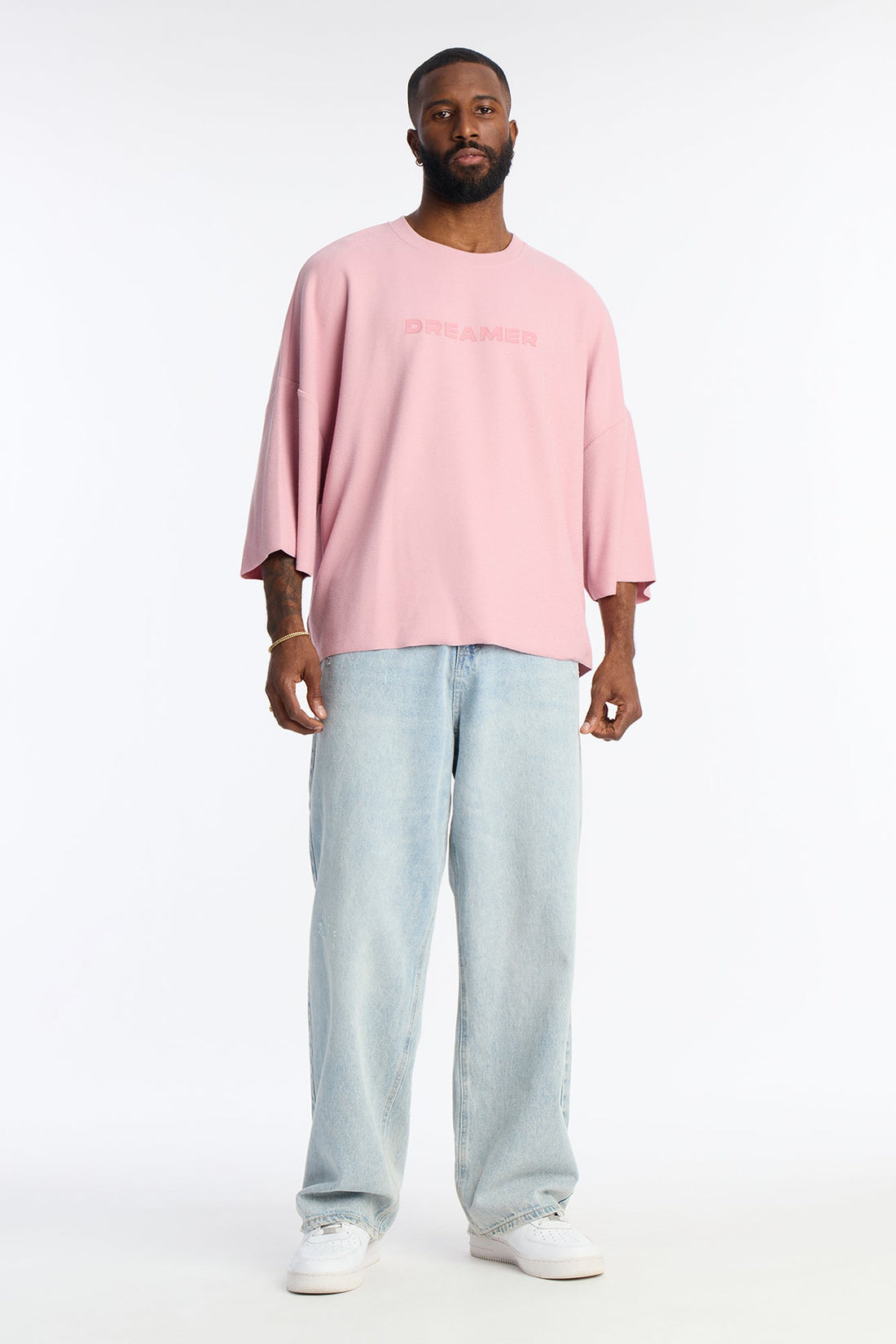 Relaxed Boxy Dreamer Knit Tee - Mauve