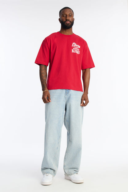 Glory To The Newborn King Graphic Short Sleeve Tee - Red