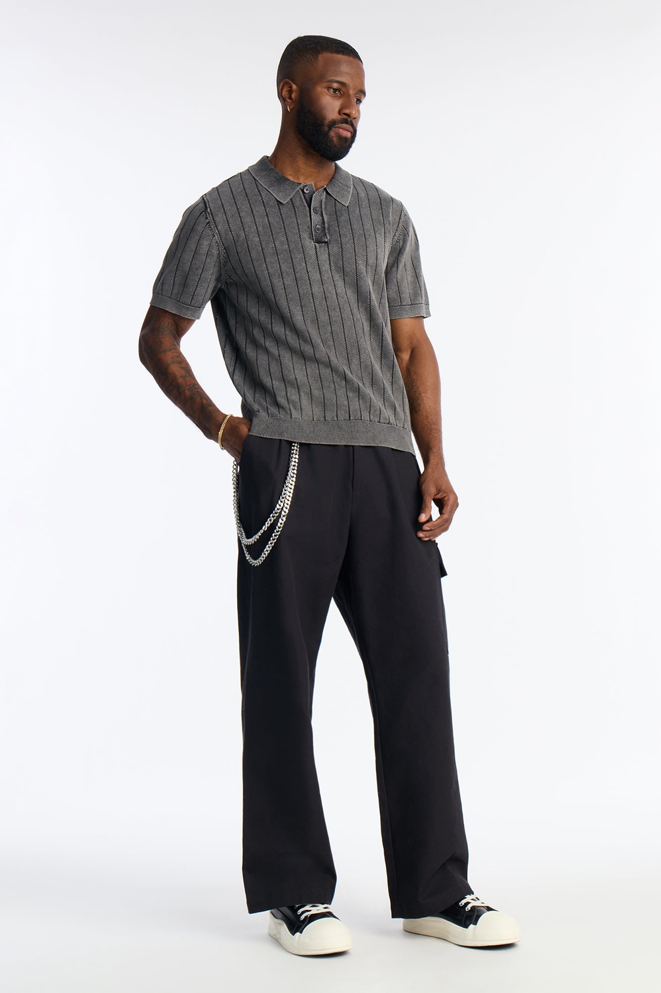 Meru Washed Polo - Black