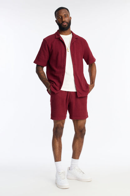 Dean Textured Short - Burgundy