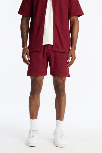 Dean Textured Short - Burgundy