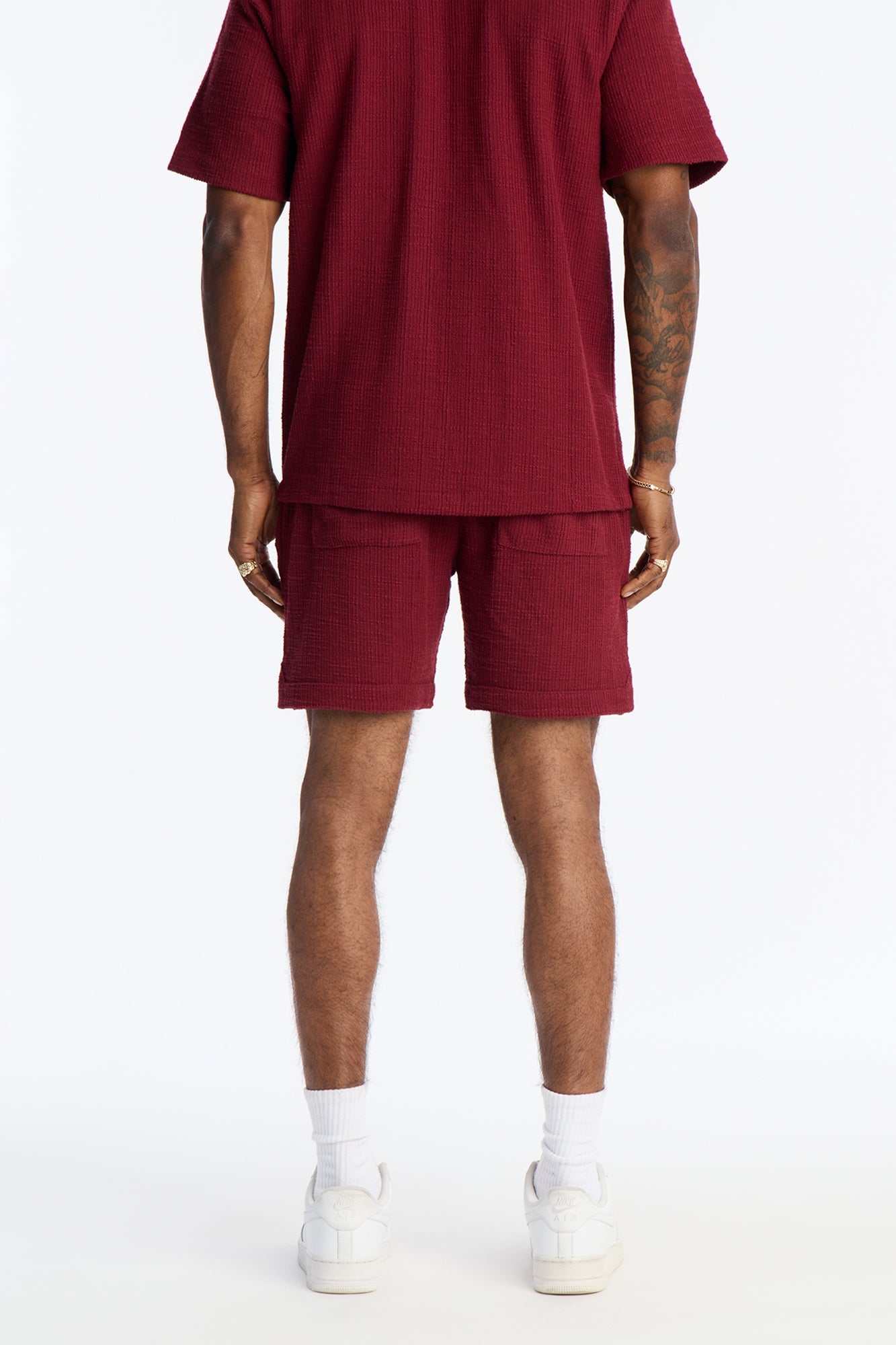 Dean Textured Short - Burgundy