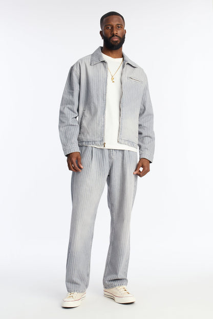 Baggy Subtle Stripe Jean - Grey