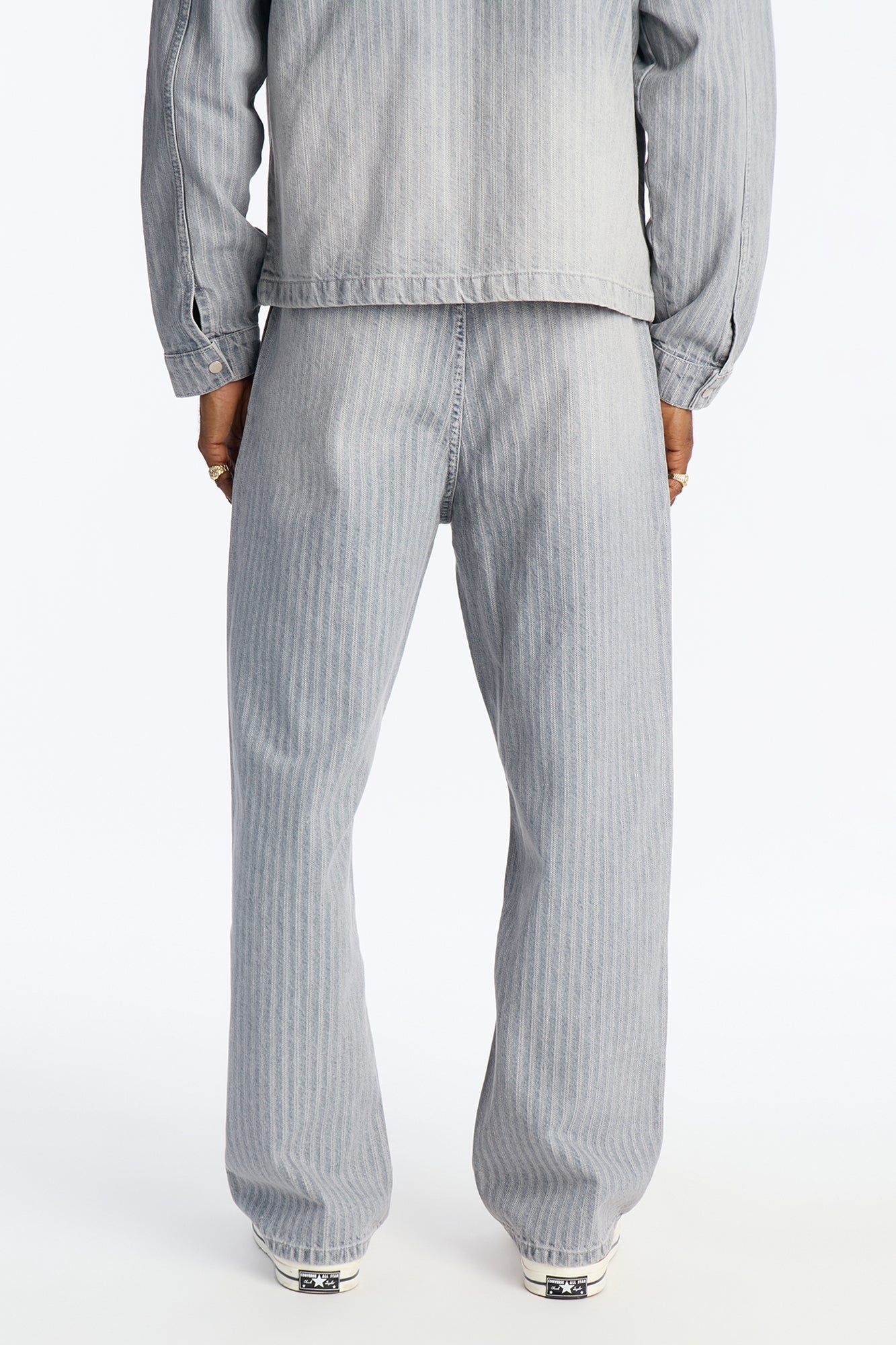 Baggy Subtle Stripe Jean - Grey