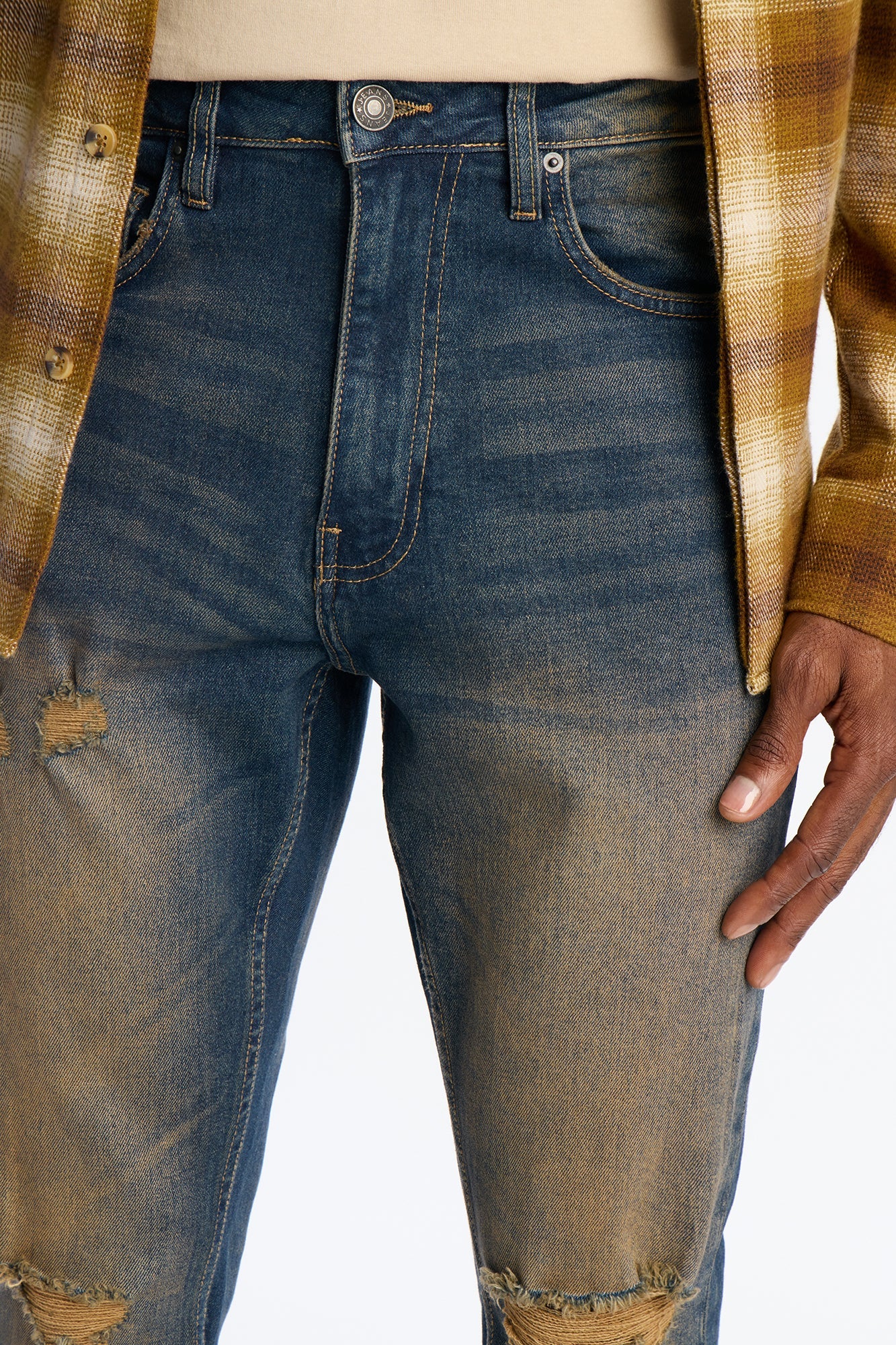 Stacked Skinny Flare Do It To You Destroyed Jean - Dark Wash