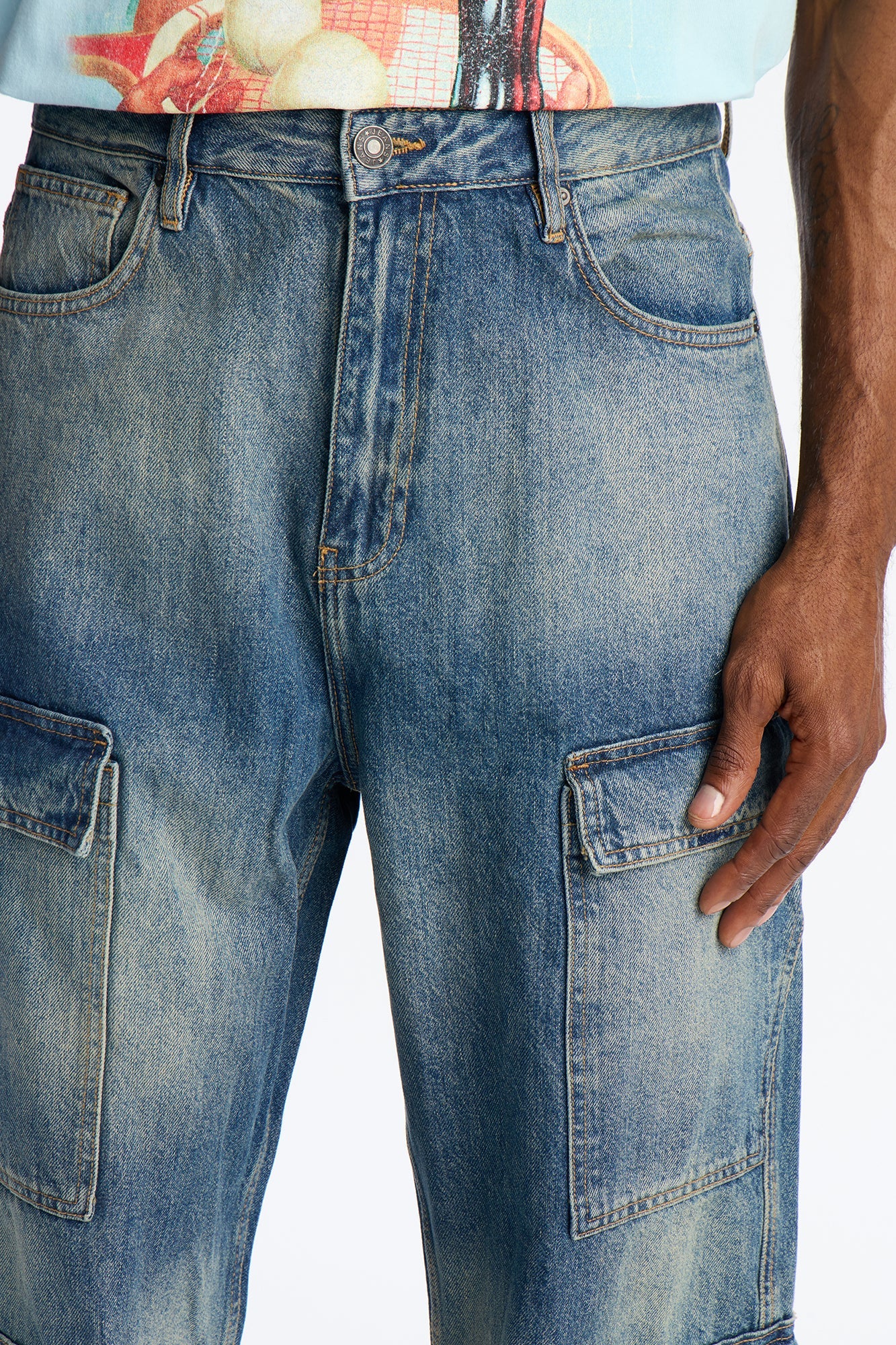 Baggy On Deck Cargo Jean - Dark Wash