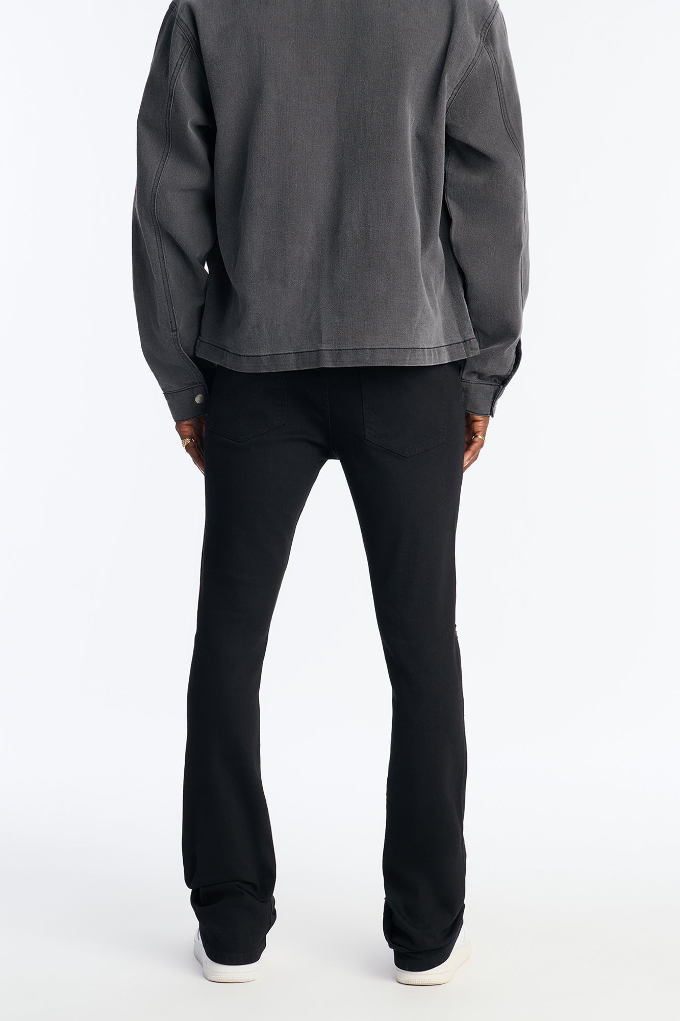 Stacked Skinny Flare Ice Star Pearl Jean - Black