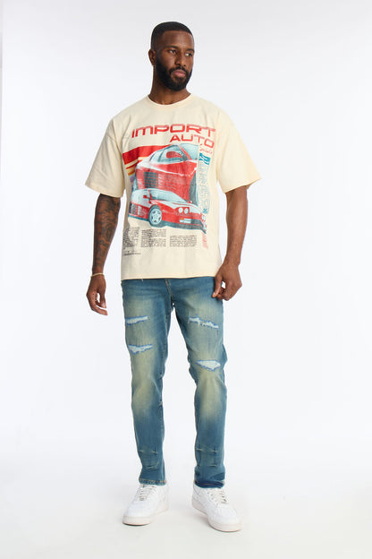 Import Auto Special Premium Short Sleeve Tee - Cream