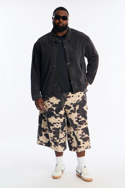 Baggy Arctic Camo Utility Shorts - Black/combo
