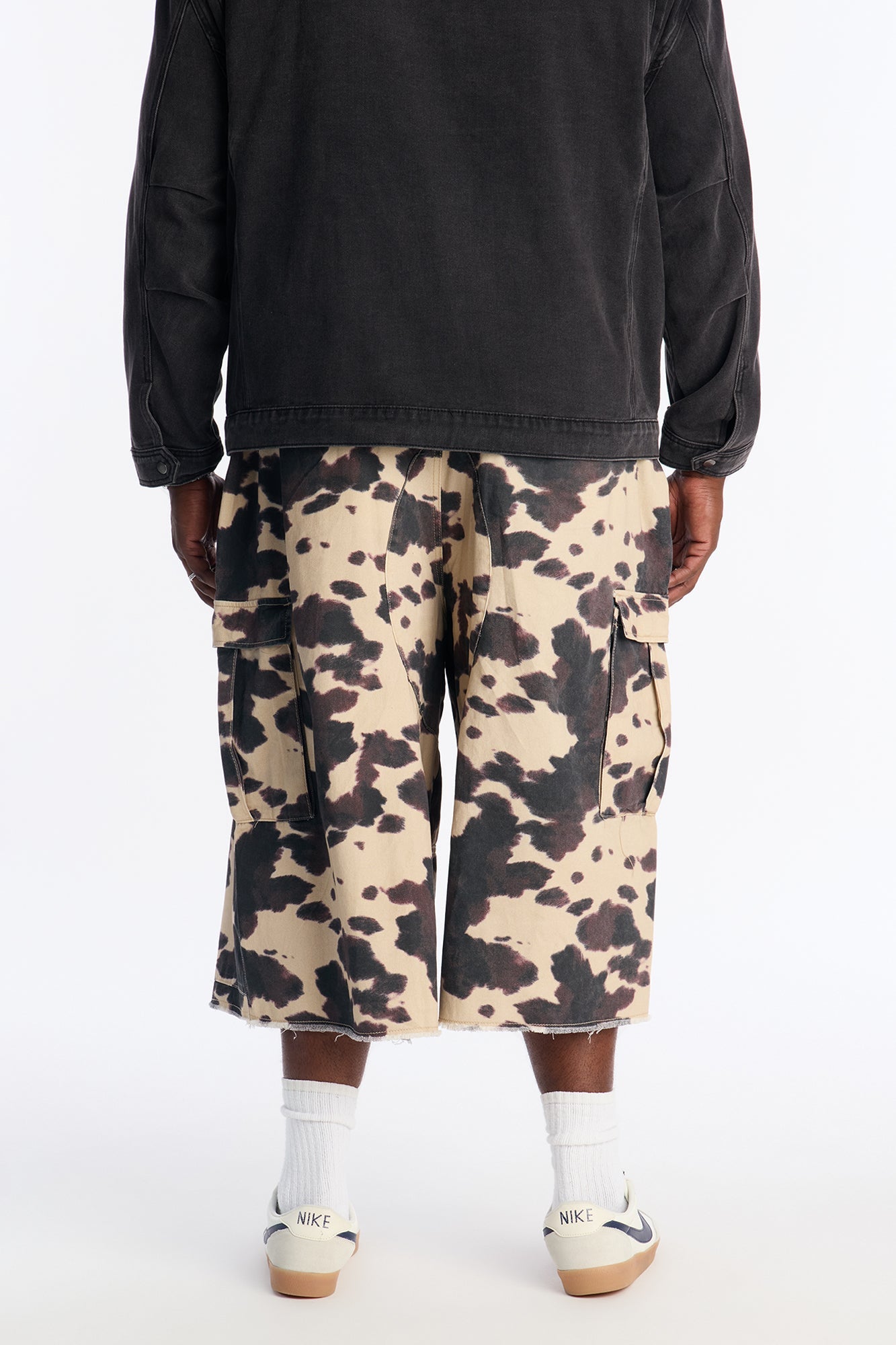Baggy Arctic Camo Utility Shorts - Black/combo