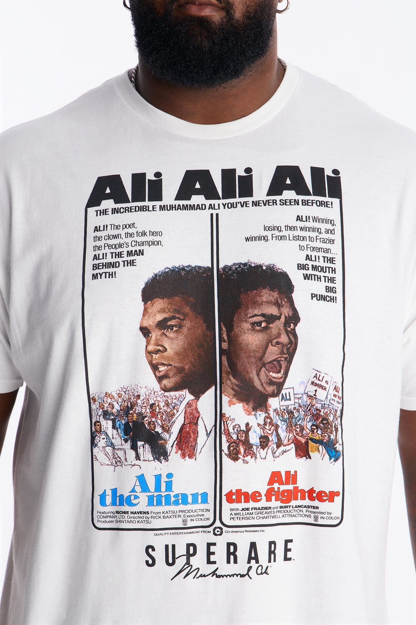 Muhammad Ali The Man The Fighter Short Sleeve Tee - White