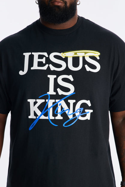 Jesus Is King Amen Short Sleeve Tee - Black