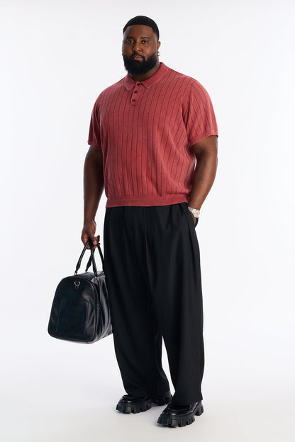 Meru Washed Polo - Burgundy