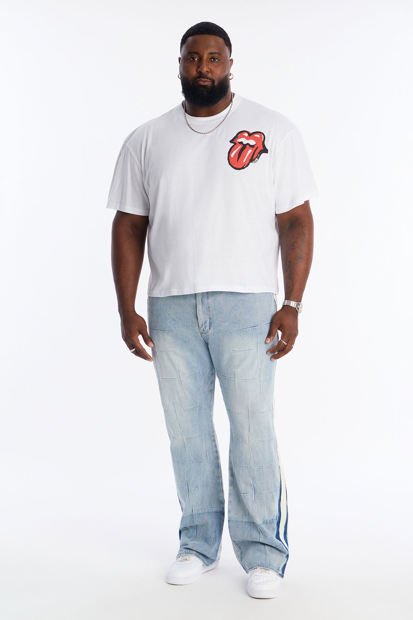 The Rolling Stones Icon Oversized Short Sleeve Tee - White