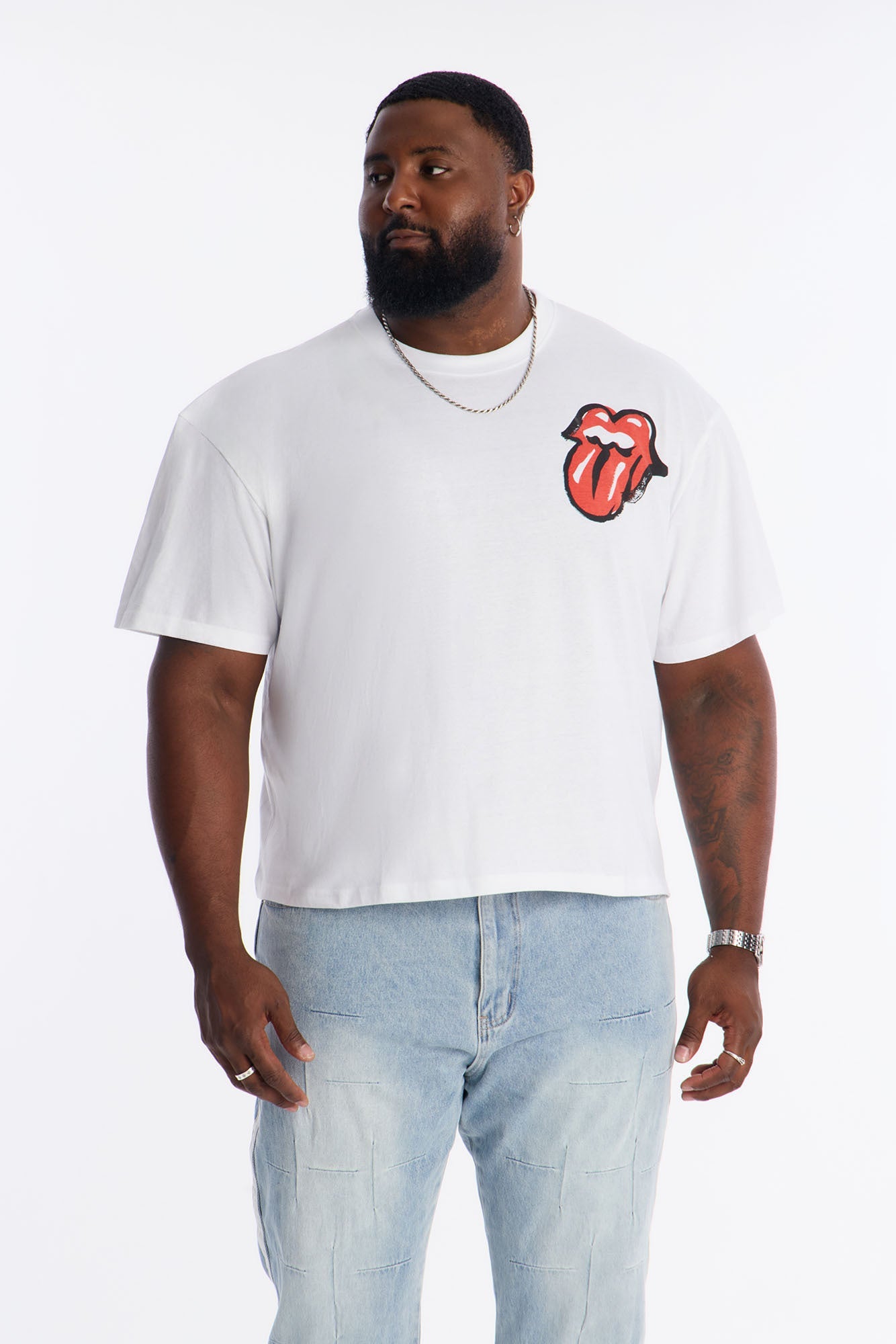 The Rolling Stones Icon Oversized Short Sleeve Tee - White