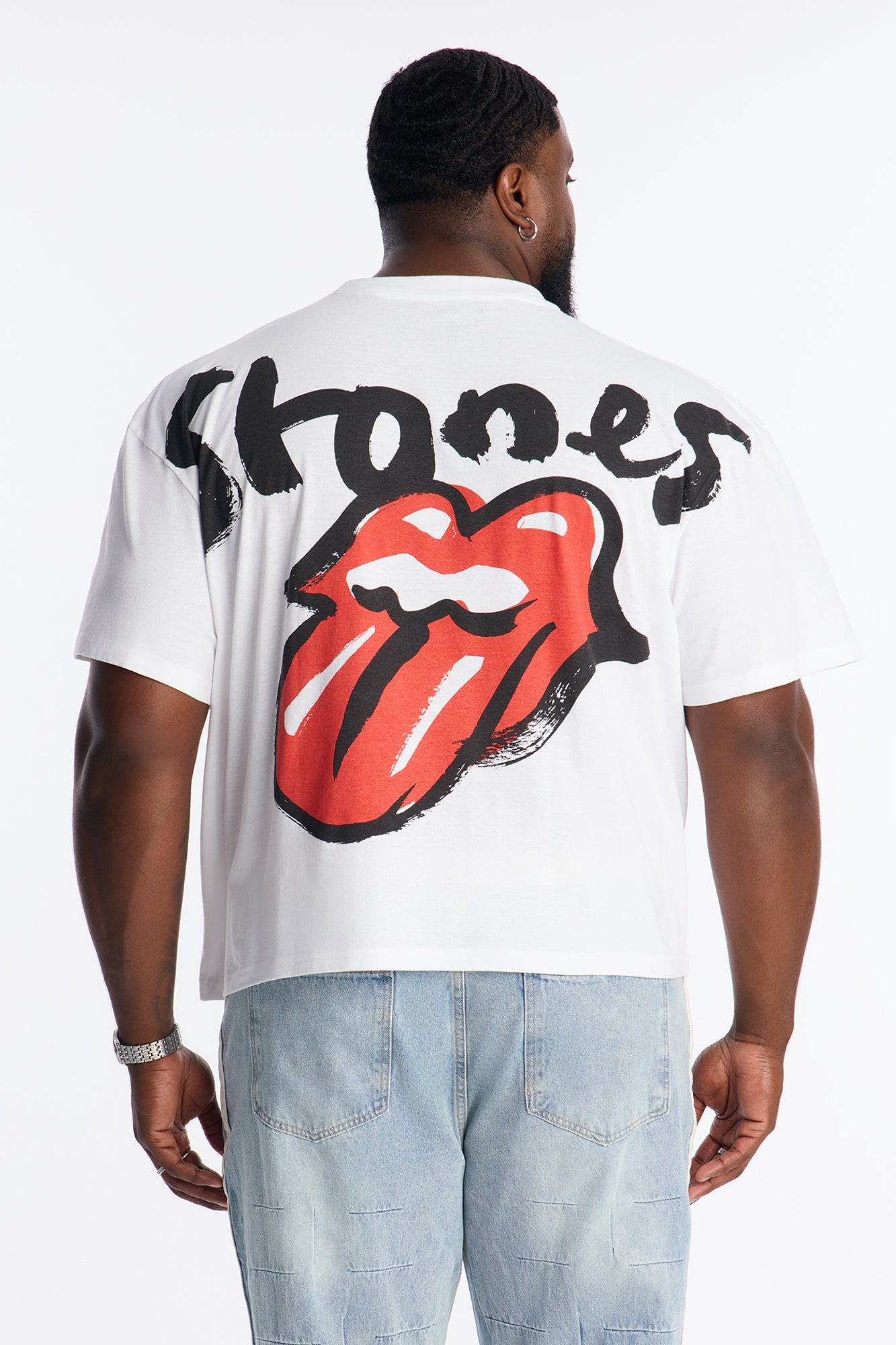 The Rolling Stones Icon Oversized Short Sleeve Tee - White