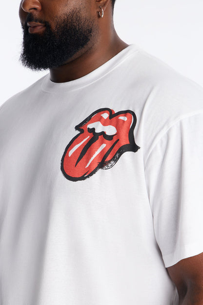 The Rolling Stones Icon Oversized Short Sleeve Tee - White