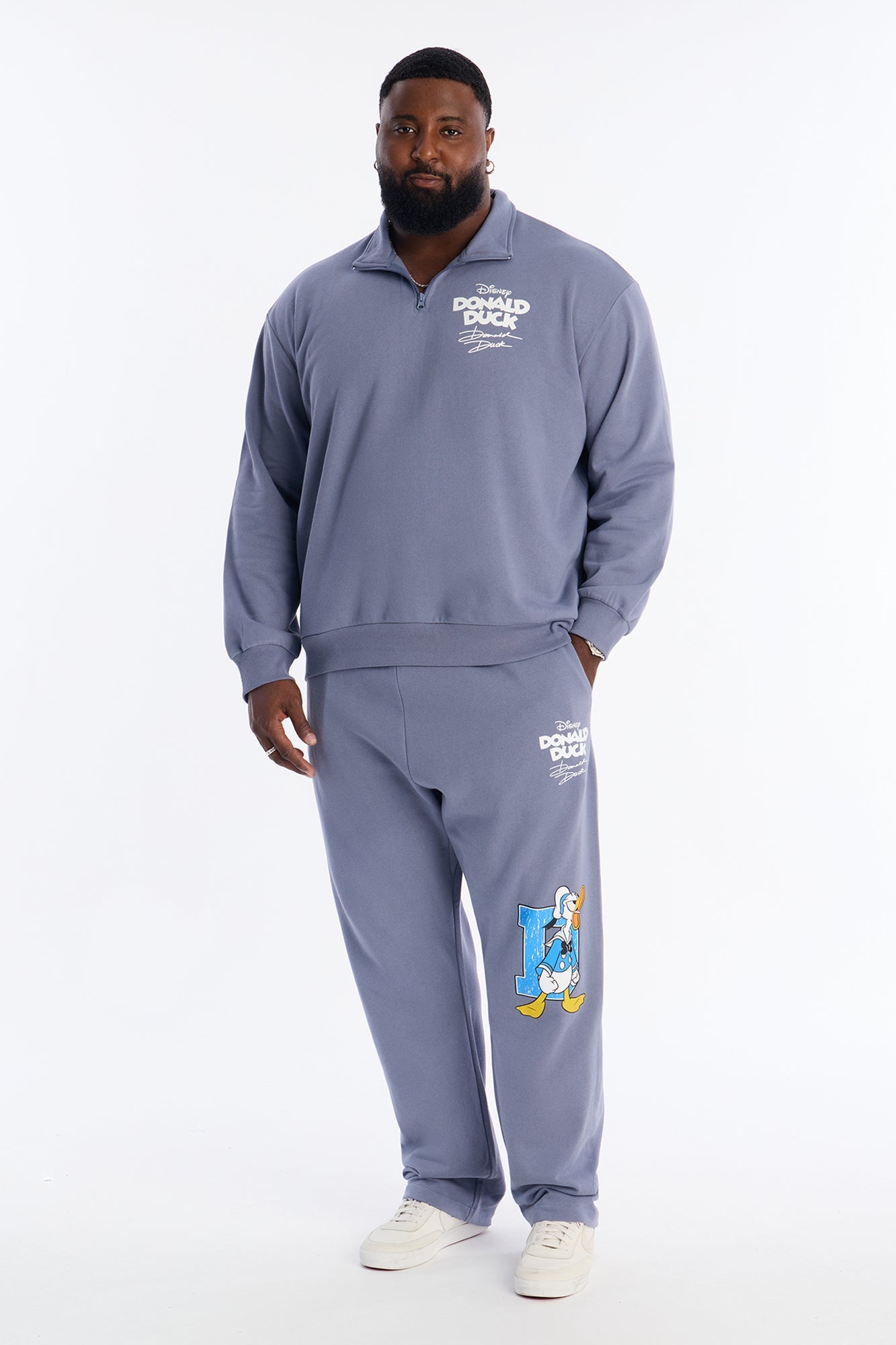 Disney Aw Phooey Donald Embroidery Sweatpants - Slate Blue
