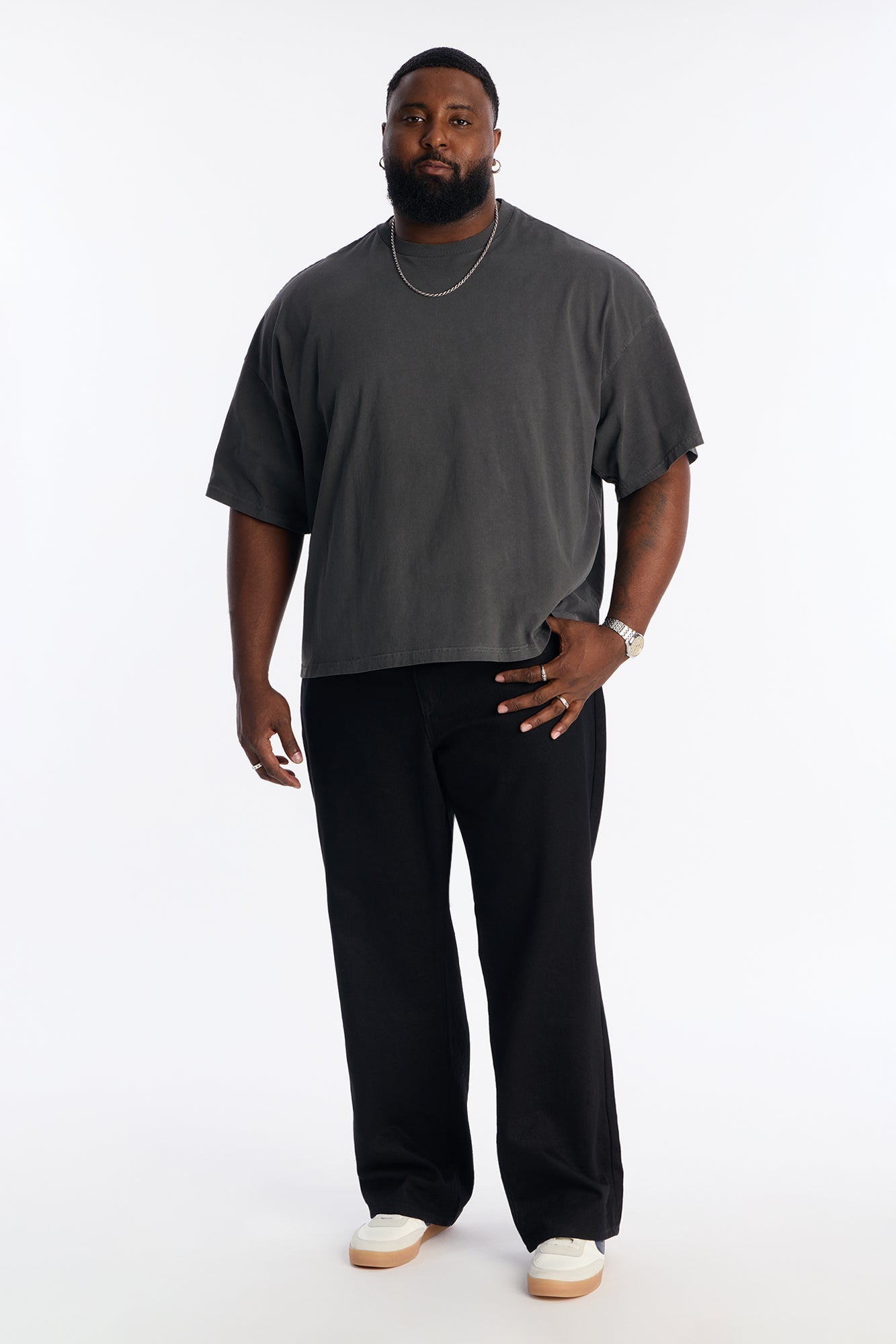 Boxy Heavyweight Tee 240GSM - Black Wash