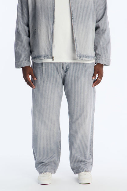 Baggy Subtle Stripe Jean - Grey