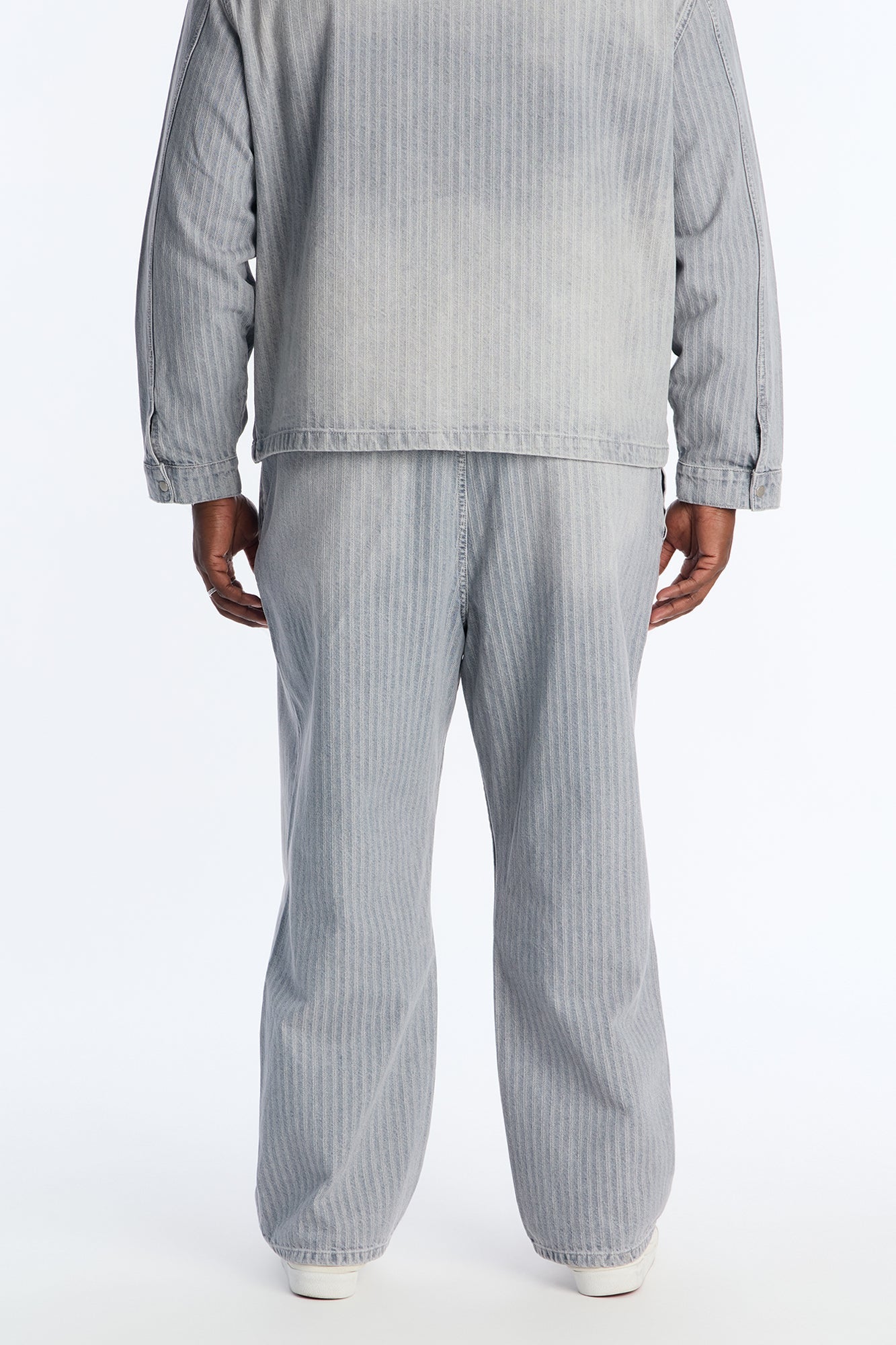 Baggy Subtle Stripe Jean - Grey