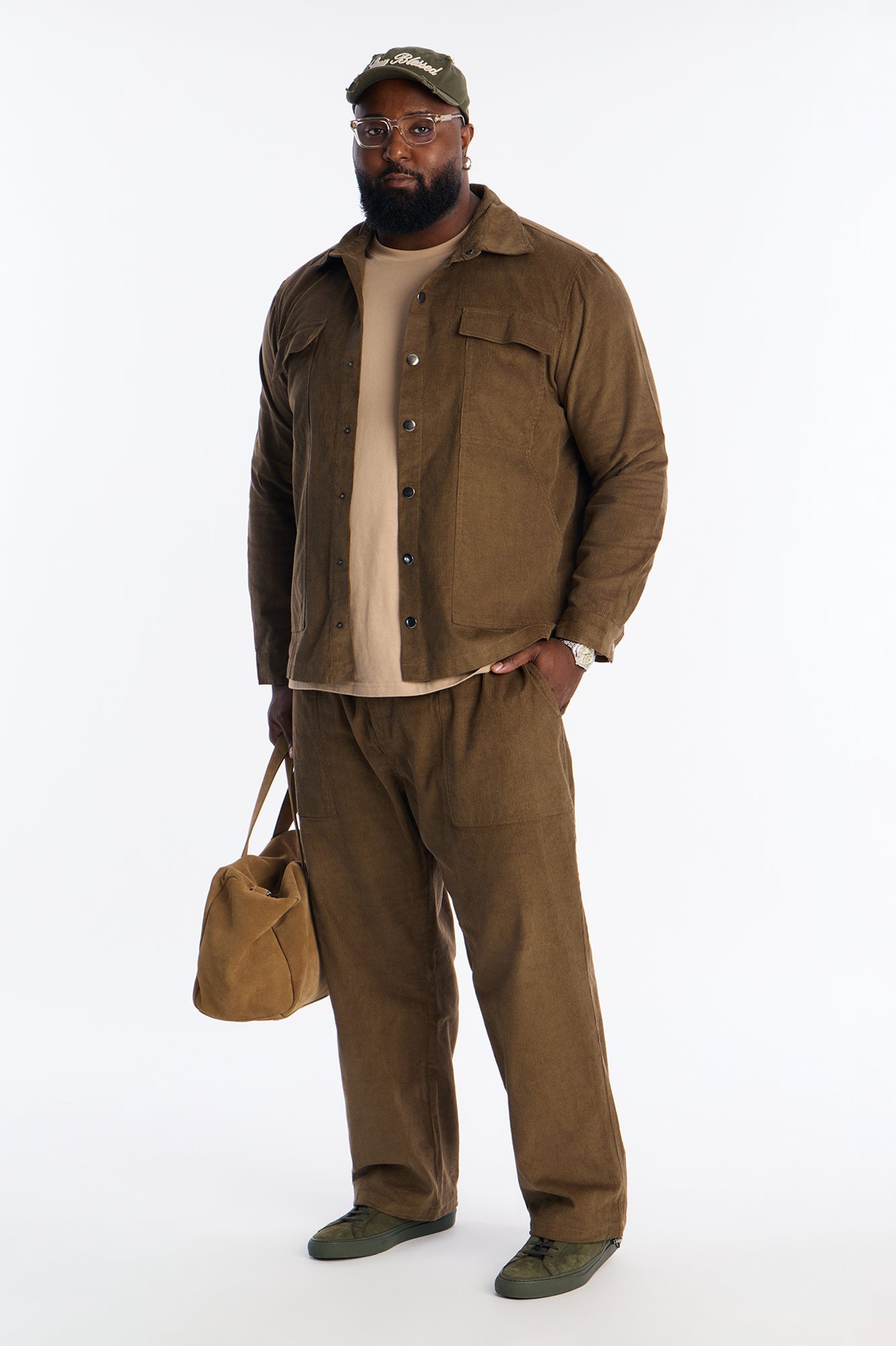 Canyon Cord Button Up Shirt - Olive