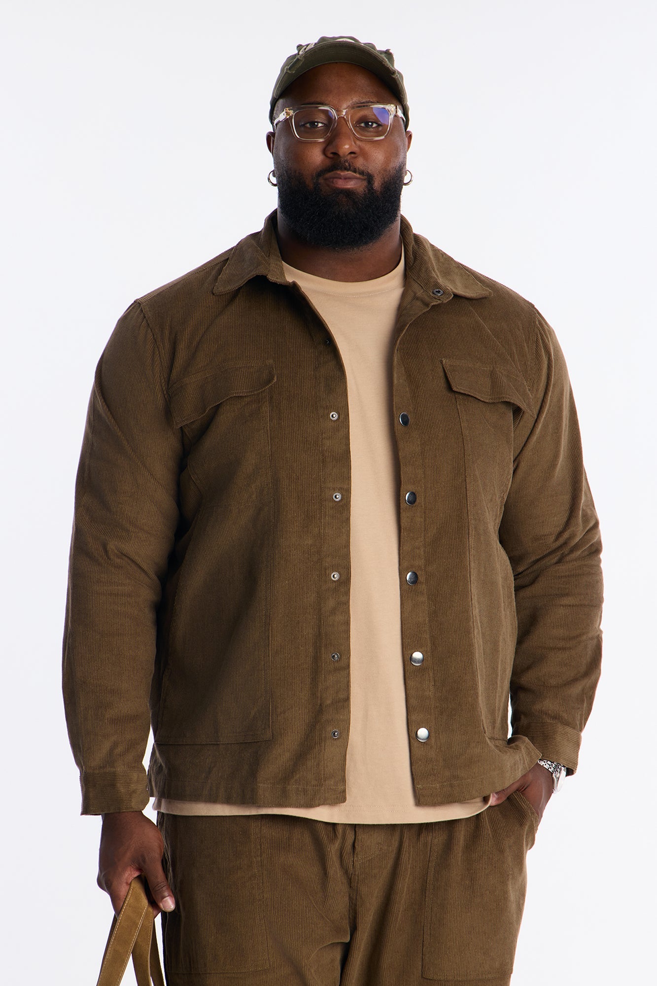 Canyon Cord Button Up Shirt - Olive