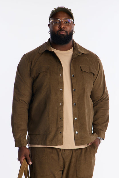 Canyon Cord Button Up Shirt - Olive
