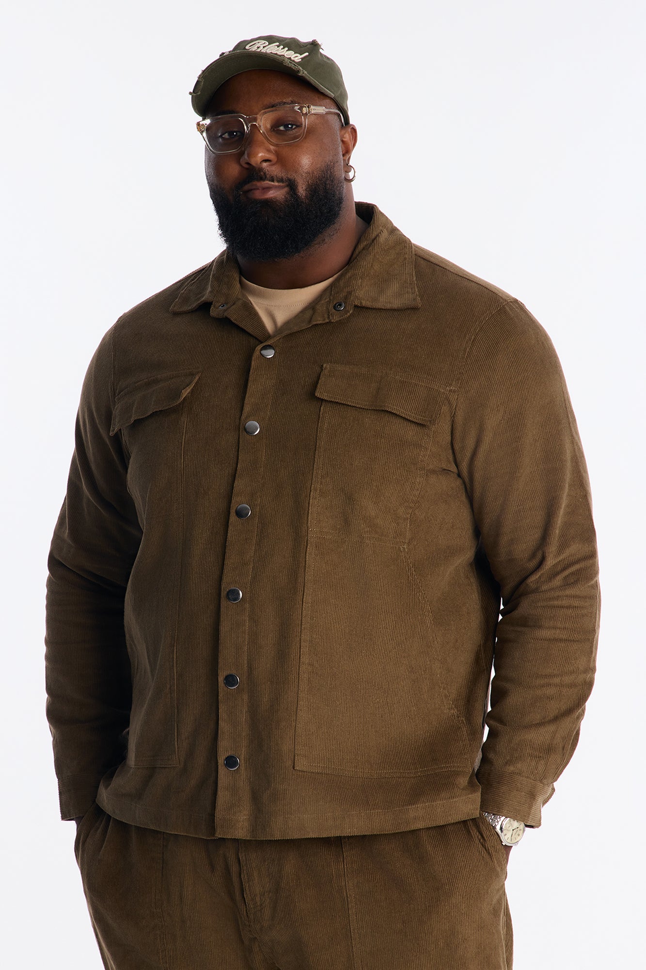 Canyon Cord Button Up Shirt - Olive