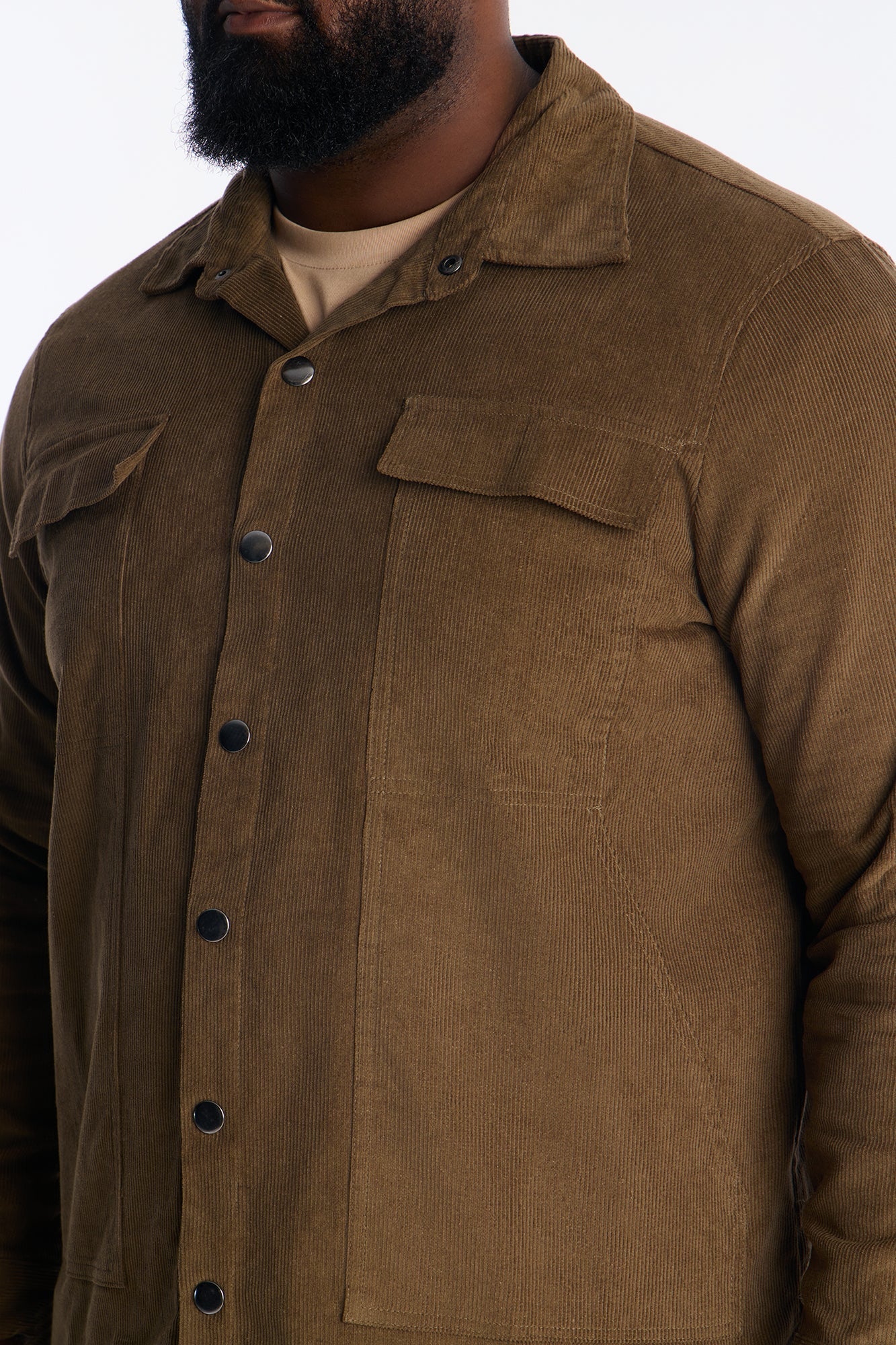 Canyon Cord Button Up Shirt - Olive
