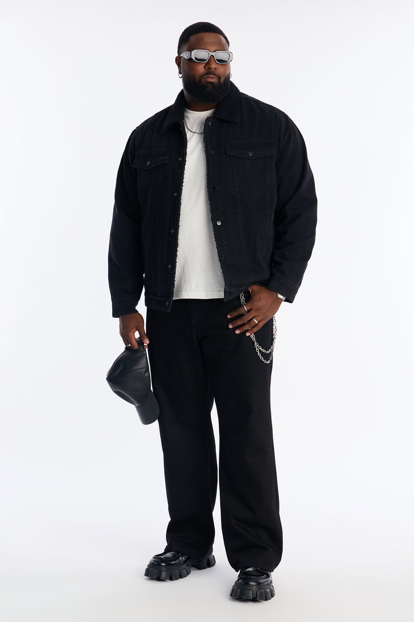 Street Dreams Sherpa Collar Jacket - Black