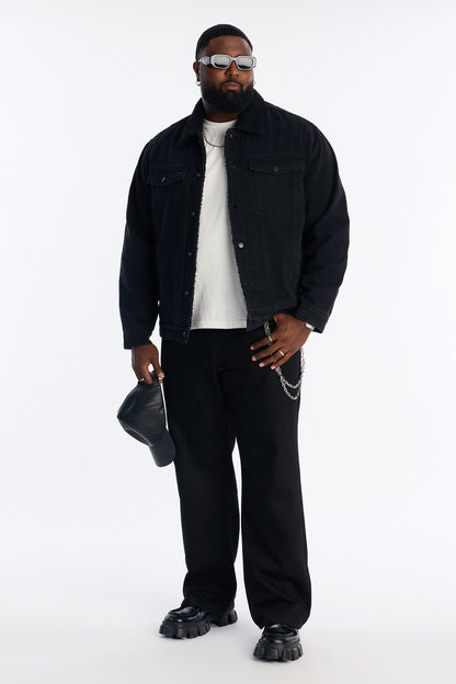 Street Dreams Sherpa Collar Jacket - Black