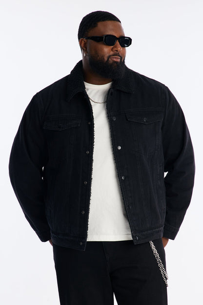 Street Dreams Sherpa Collar Jacket - Black