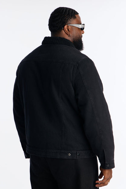 Street Dreams Sherpa Collar Jacket - Black