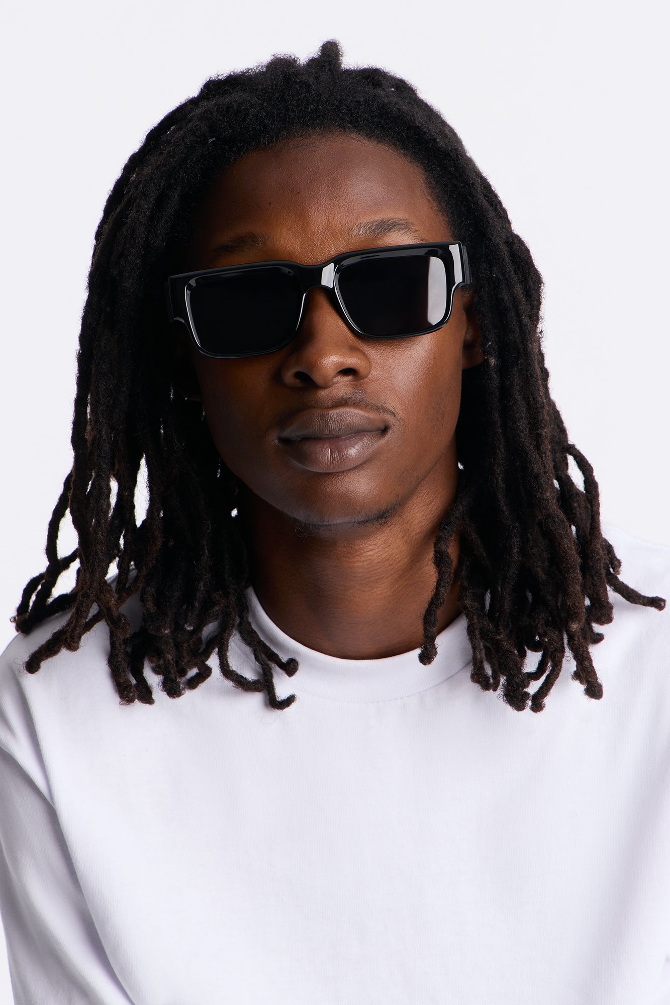 Illusion Square Frame Sunglasses - Black