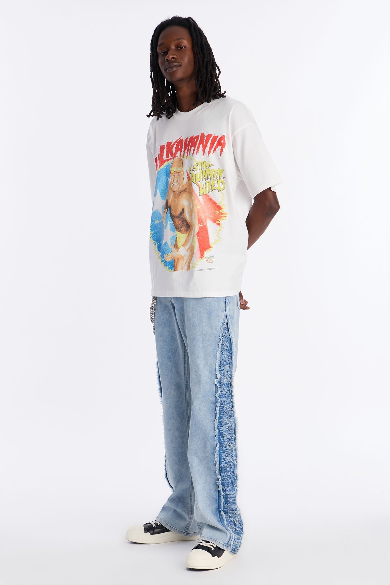 Hulk Hogan HULKAMANIA Runnin WILD Premium Short Sleeve Tee - White