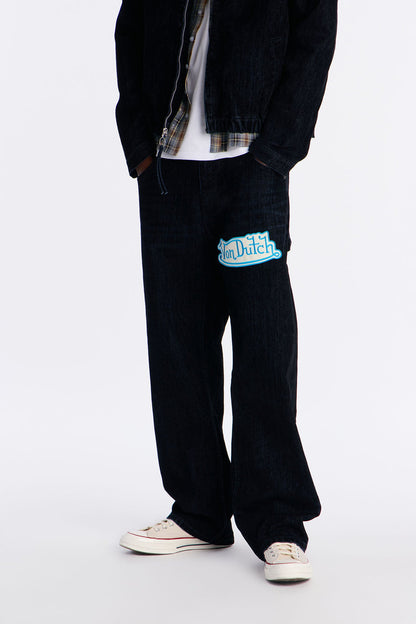 Baggy Von Dutch Bandidos Patch Jean - Dark Wash