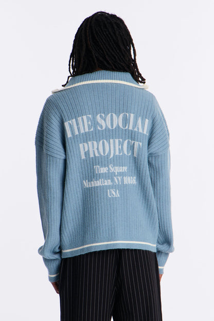 Social Project Quarter Zip - Blue